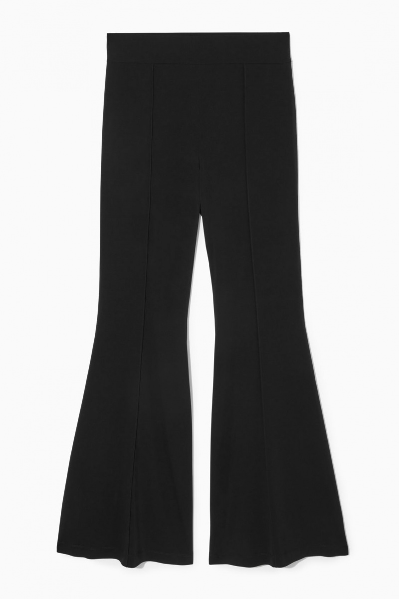 Pantalon COS Pintucked Flared Mujer Negras España Rebajas 974LSDBUX