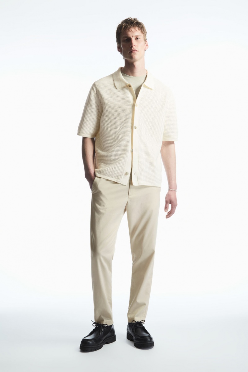 Pantalon COS Regular-Fit Tapered Hombre Beige España Rebajas 742NQWXLG