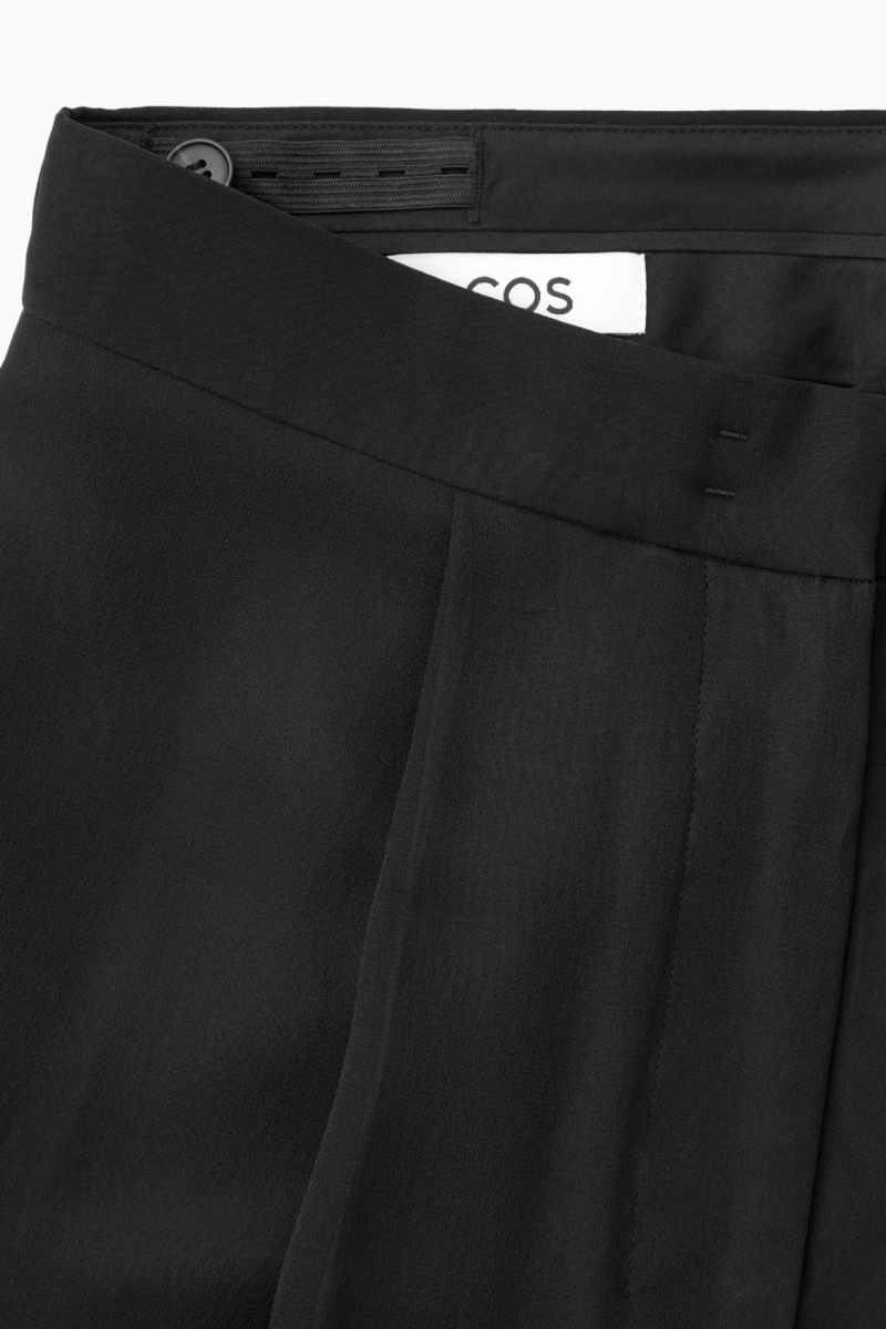 Pantalon COS Sheer Silk Mujer Negras España Rebajas 250OJTUSB