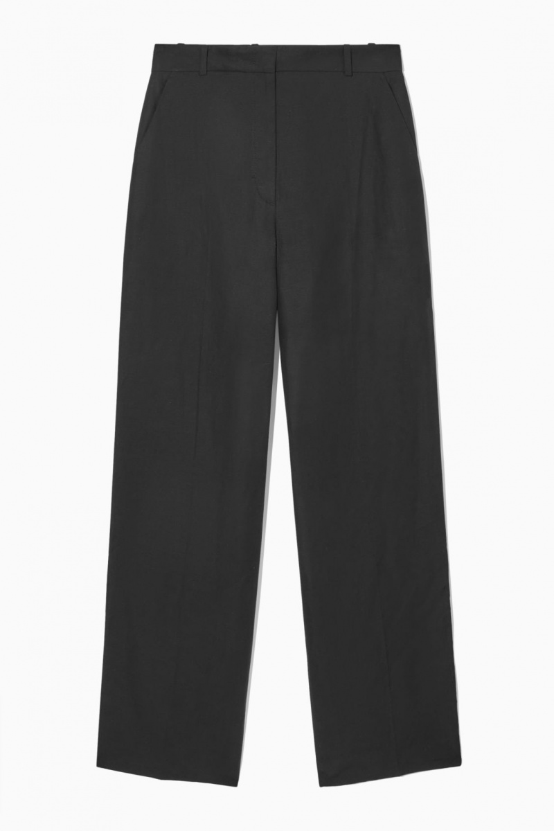 Pantalon COS Tailored Directo-Leg Mujer Negras España Rebajas 897LWRVAM