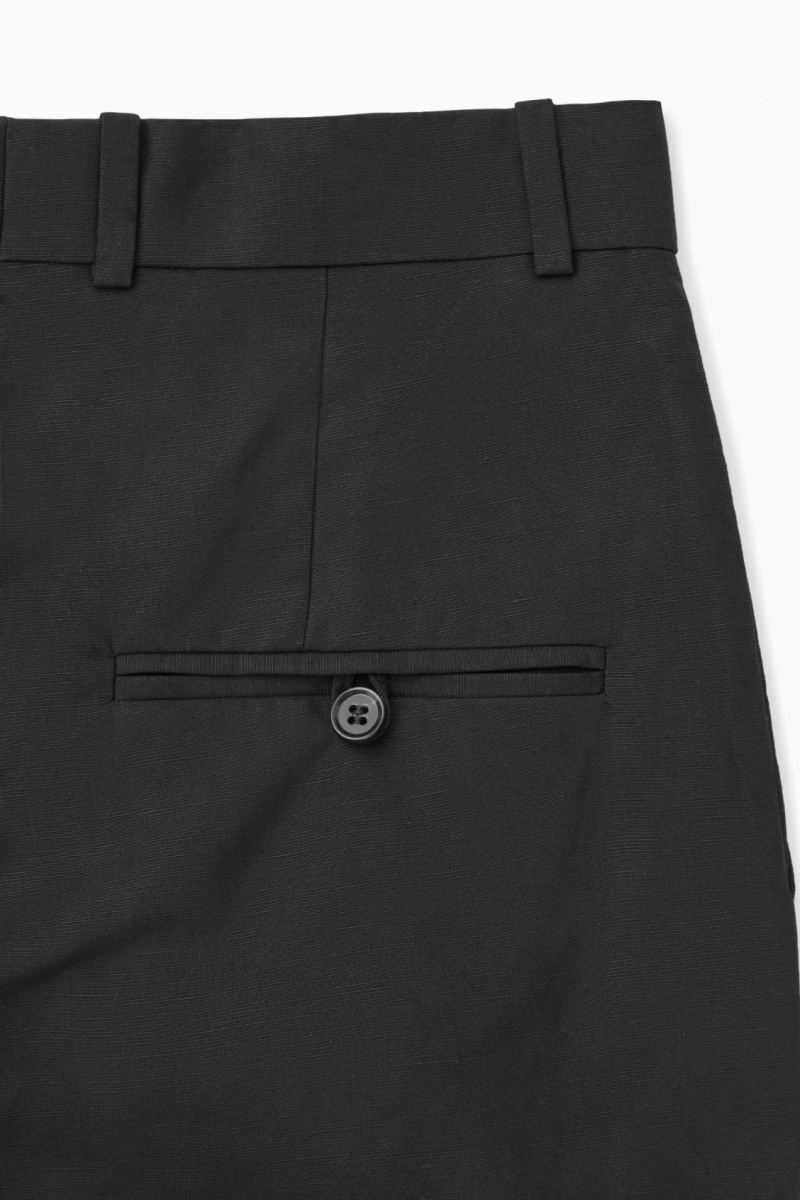 Pantalon COS Tailored Directo-Leg Mujer Negras España Rebajas 897LWRVAM