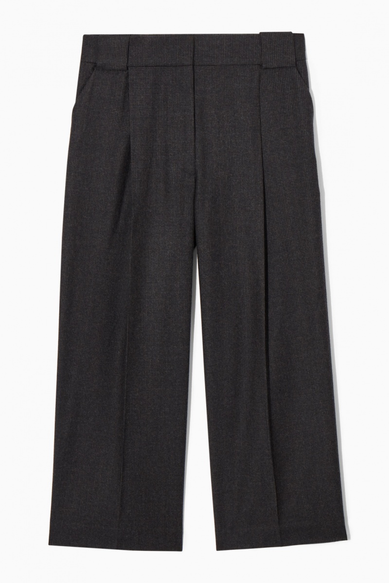 Pantalon COS Tailored Lana-Flannel Culottes Mujer Gris Oscuro España Rebajas 107LIDZWN