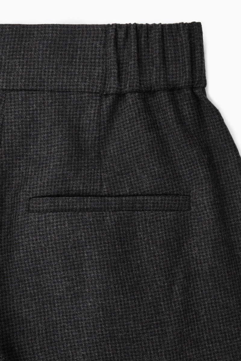 Pantalon COS Tailored Lana-Flannel Culottes Mujer Gris Oscuro España Rebajas 107LIDZWN