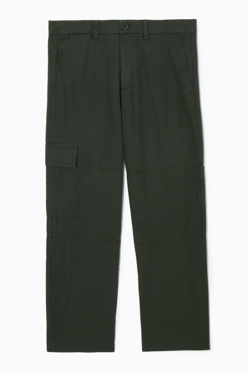 Pantalon COS Tapered Utility Hombre Verde Oscuro España Rebajas 782VWKHGL