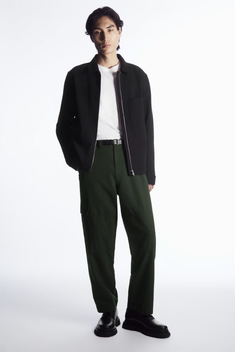 Pantalon COS Tapered Utility Hombre Verde Oscuro España Rebajas 782VWKHGL