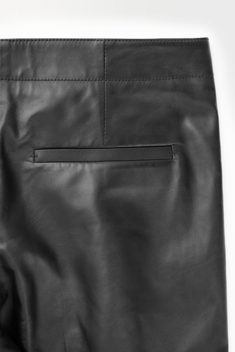 Pantalon COS The Tailored Cuero Hombre Negras España Rebajas 940QIPJAG