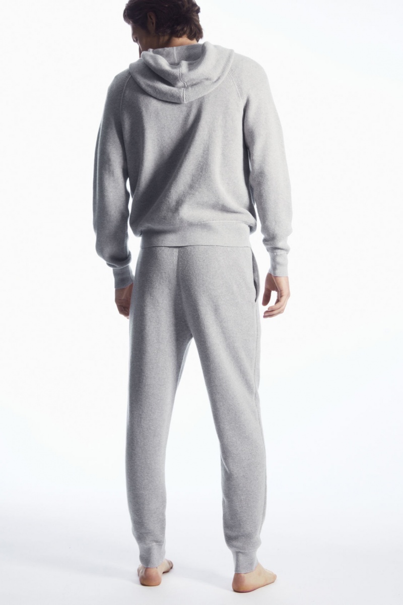 Pantalon Jogger COS Waffle-Knit Cashmere-Blend Hombre Gris España Rebajas 986SGPHKJ