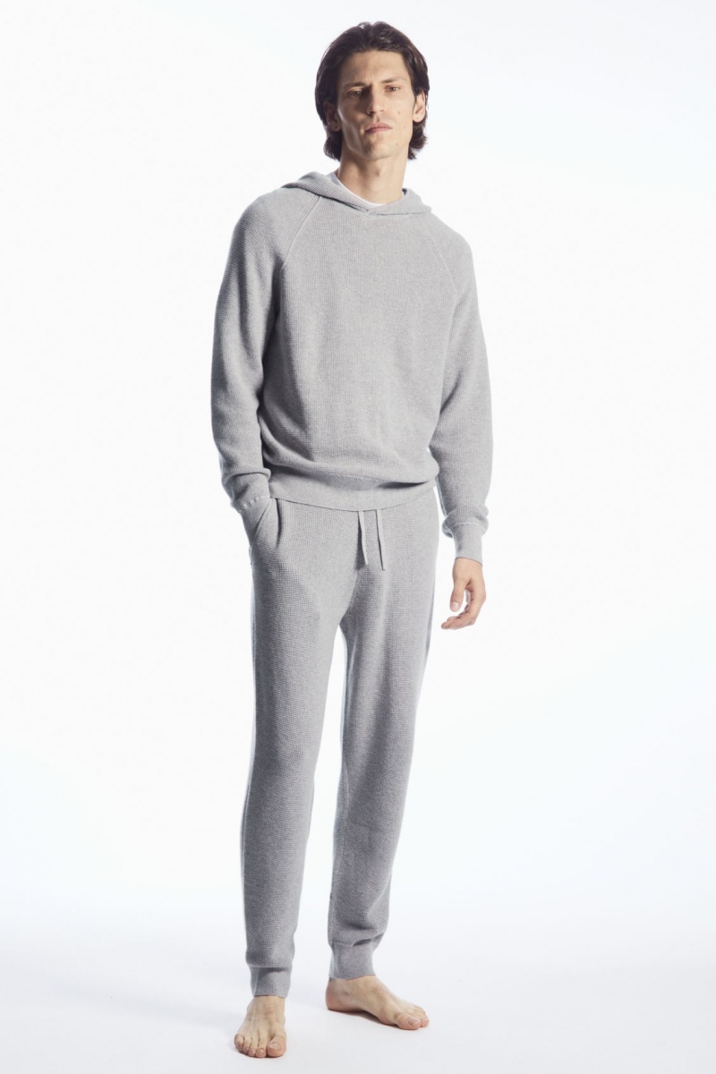 Pantalon Jogger COS Waffle-Knit Cashmere-Blend Hombre Gris España Rebajas 986SGPHKJ