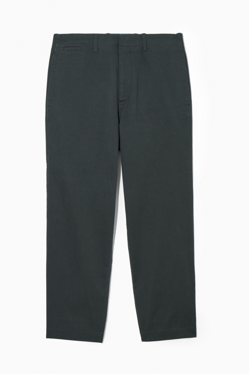 Pantalones COS Directo-Leg Relaxed Utility Hombre Gris Oscuro España Rebajas 869TPMBRS