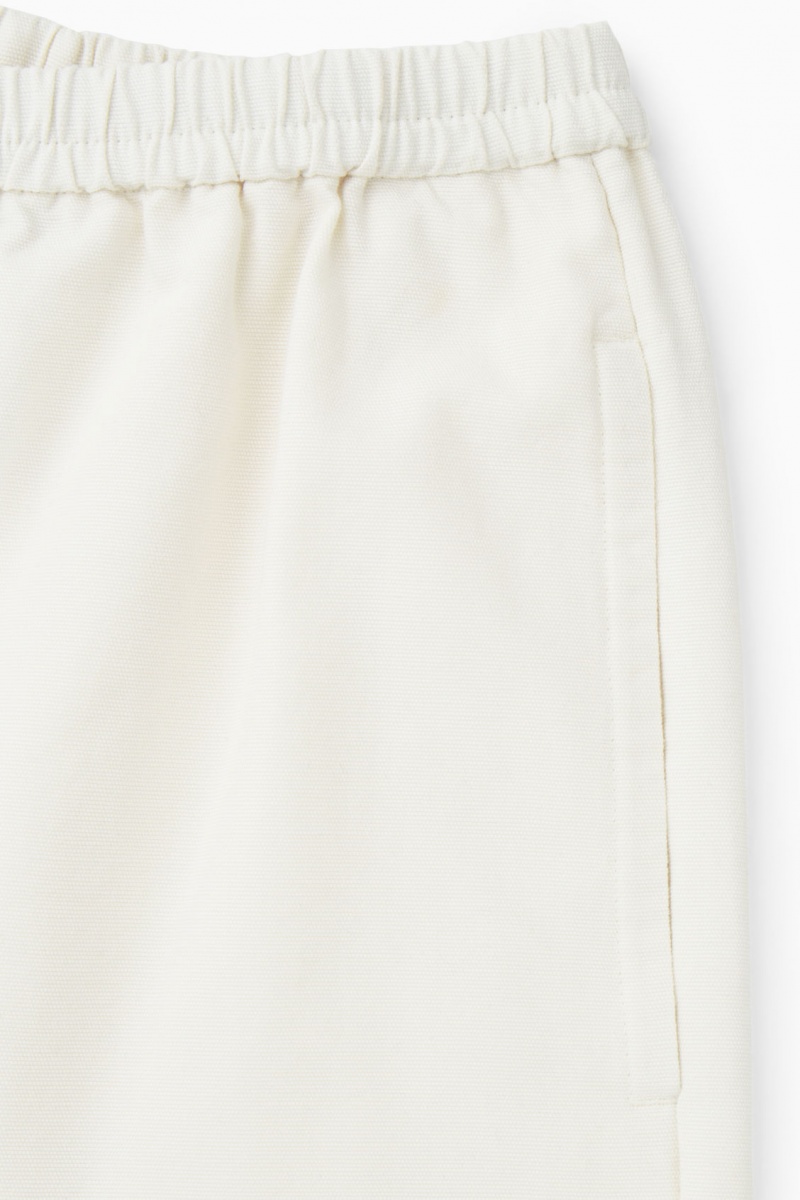 Pantalones COS Elasticated Barrel-Leg Mujer Blancas España Rebajas 734HAVITF