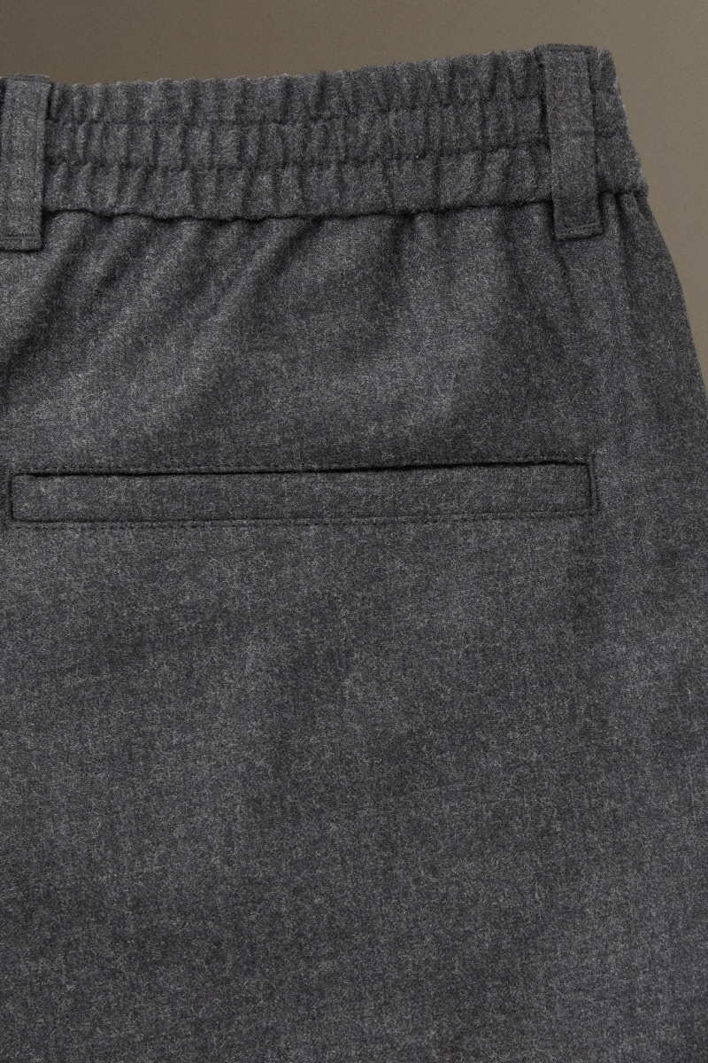 Pantalones COS Elasticated Lana-Flannel Tapered Hombre Gris España Rebajas 640LESNWT