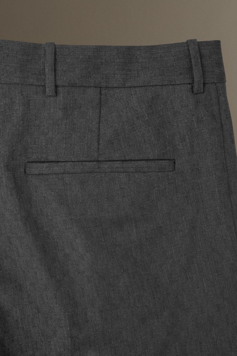 Pantalones COS Lana-Jacquard Slim Hombre Gris España Rebajas 094ZMSHIL