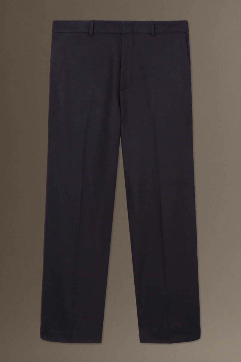 Pantalones COS Lana-Jersey Directo Hombre Azul Marino España Rebajas 854MVLGKI