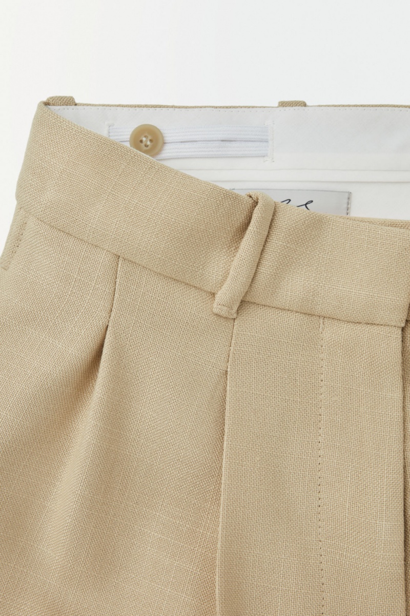 Pantalones COS The Plisado Tailored Mujer Beige España Rebajas 034VJPRAK