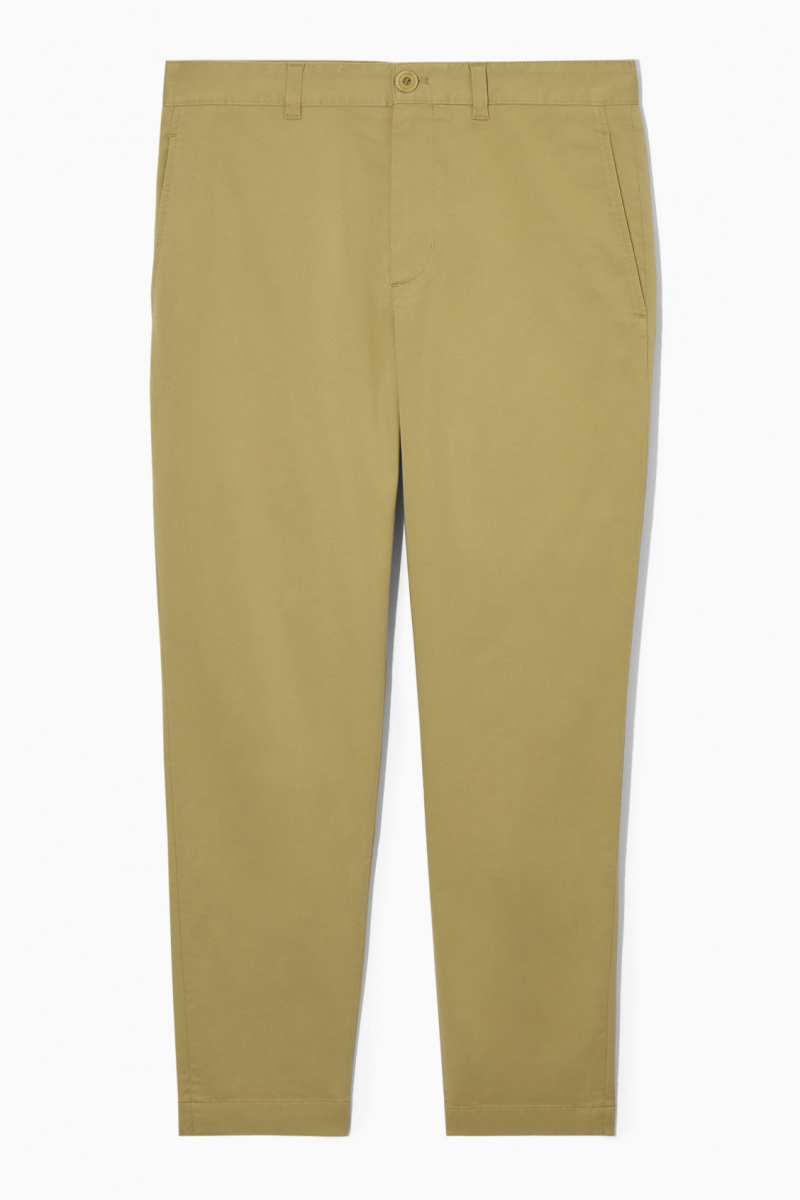 Pantalones Chinos COS Tapered Twill Hombre Beige Oscuro España Rebajas 950BJHAYE