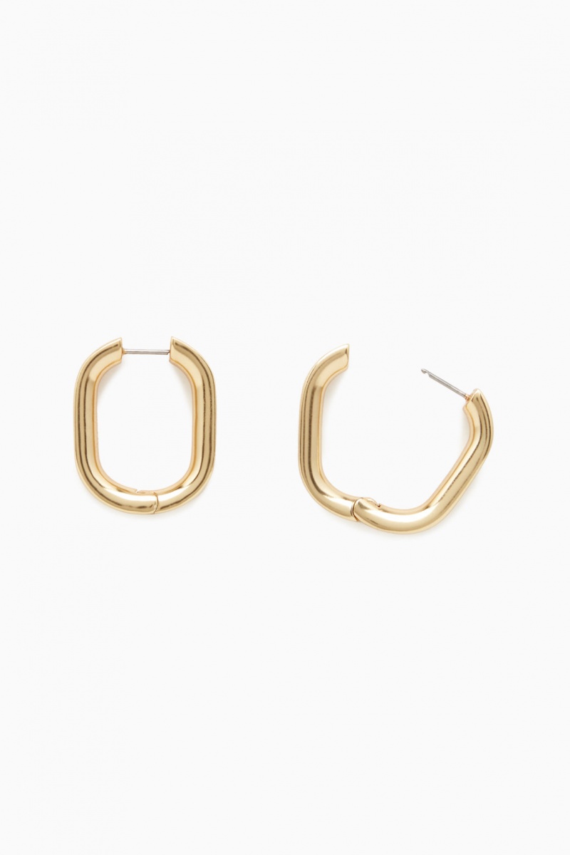 Pendientes COS Oval Hoop Mujer Doradas España Rebajas 730BIJDNR