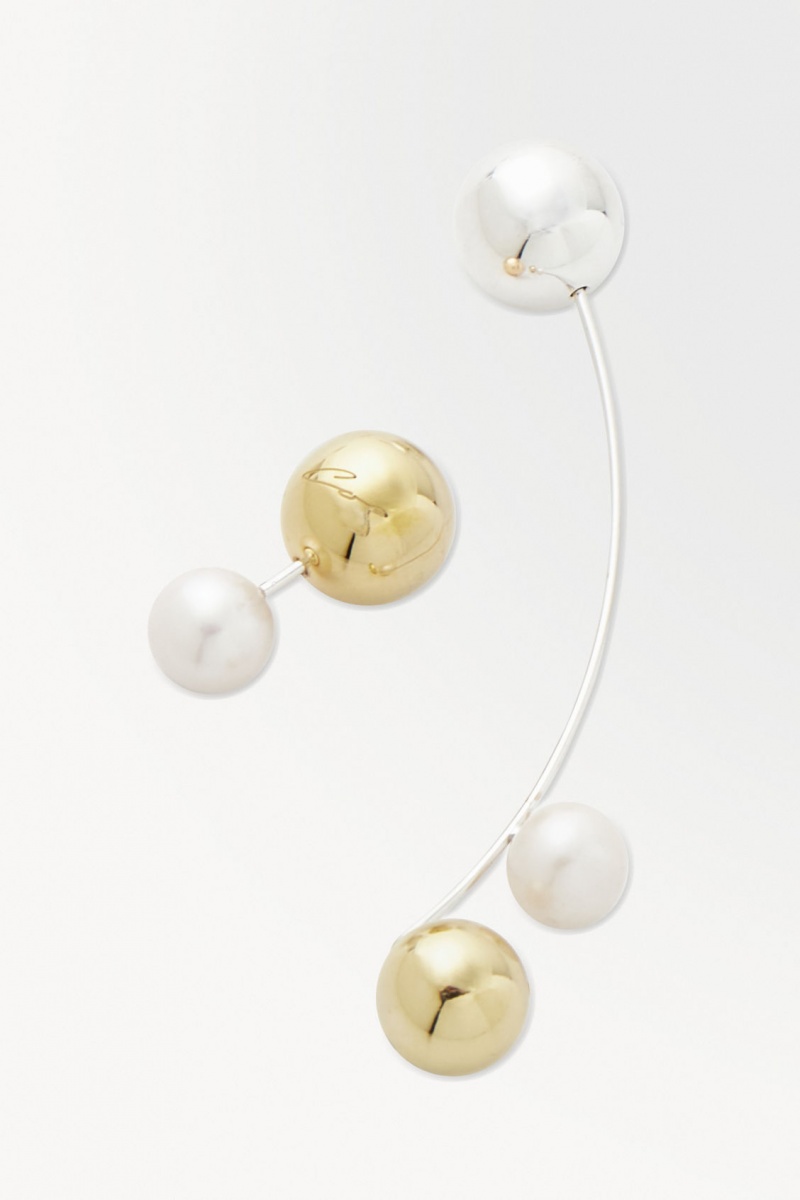 Pendientes COS The Sphere Pearl Mujer Plateadas España Rebajas 074WMAFOE