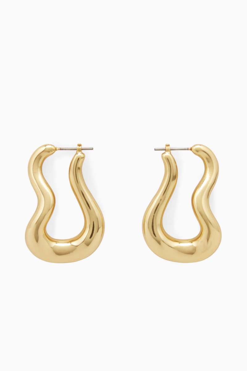 Pendientes COS Wavy Hoop Mujer Doradas España Rebajas 294JHSZAM