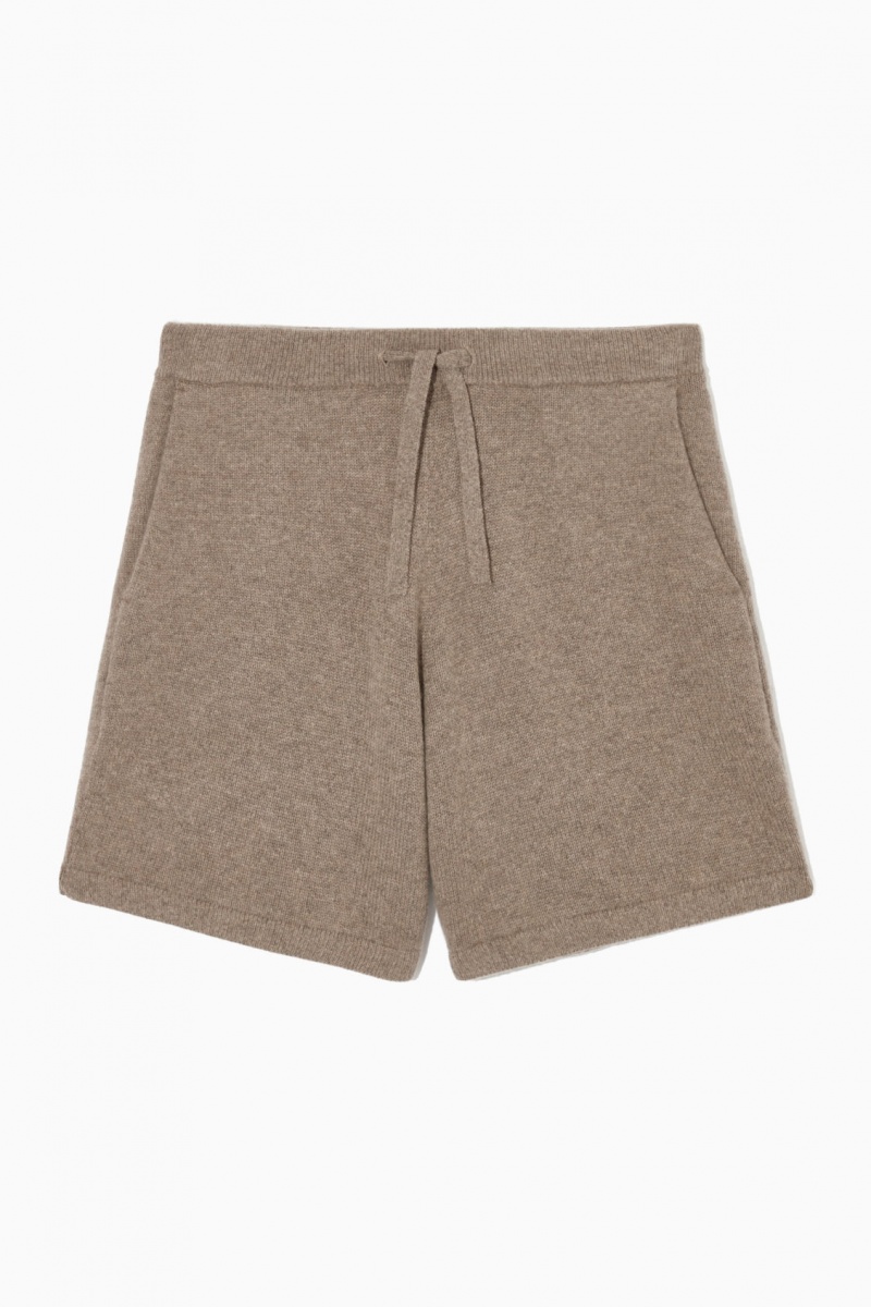 Short COS Pure Cashmere Drawstring Hombre Beige Oscuro España Rebajas 380BZMYQR