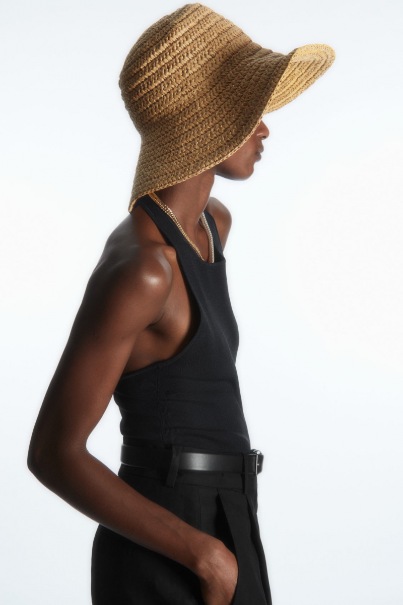 Sombreros COS Straw Bucket Mujer Beige España Rebajas 462RTPUEM