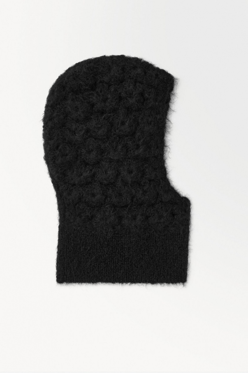 Sombreros COS The Crochet-Knit Balaclava Mujer Negras España Rebajas 782QMAIZF