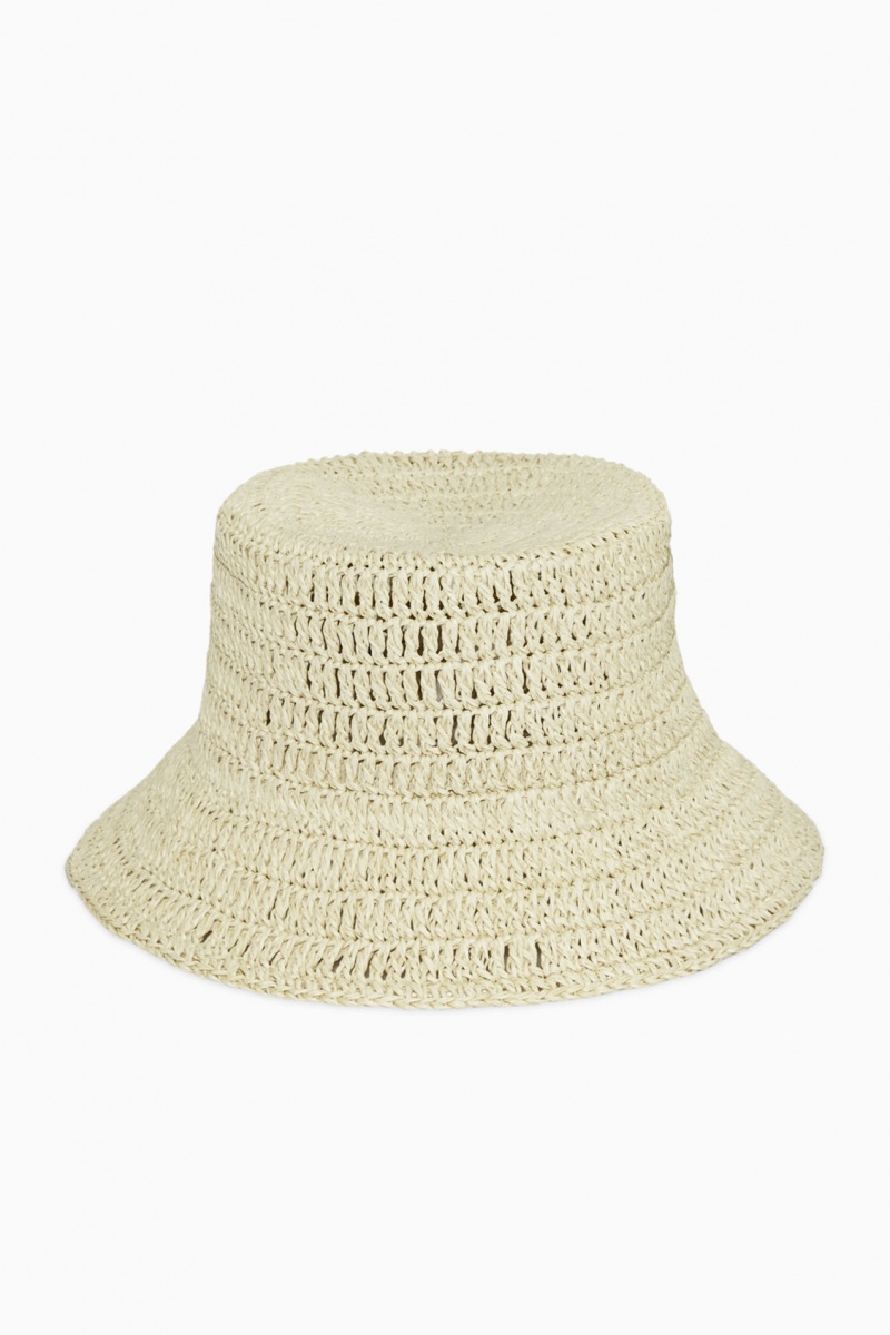 Sombreros COS Woven Straw Bucket Mujer Beige España Rebajas 198UGLFJT