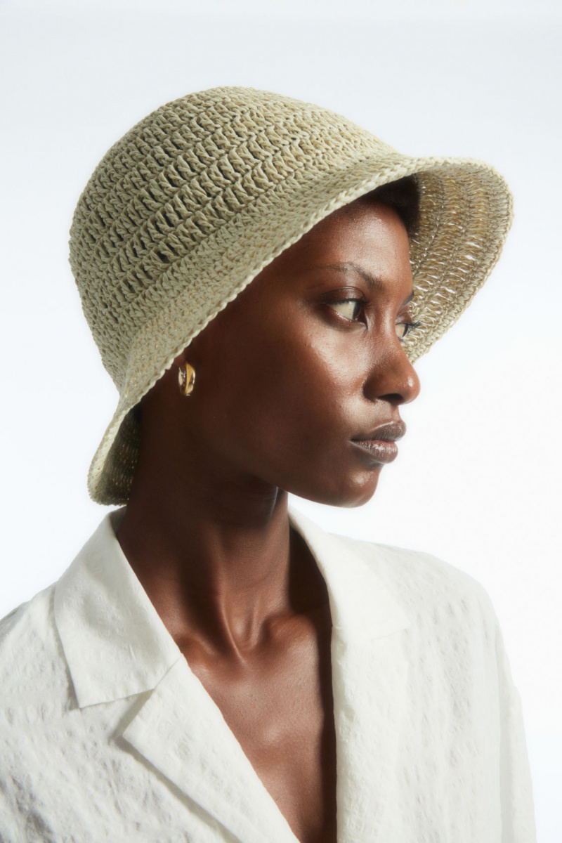 Sombreros COS Woven Straw Bucket Mujer Beige España Rebajas 198UGLFJT