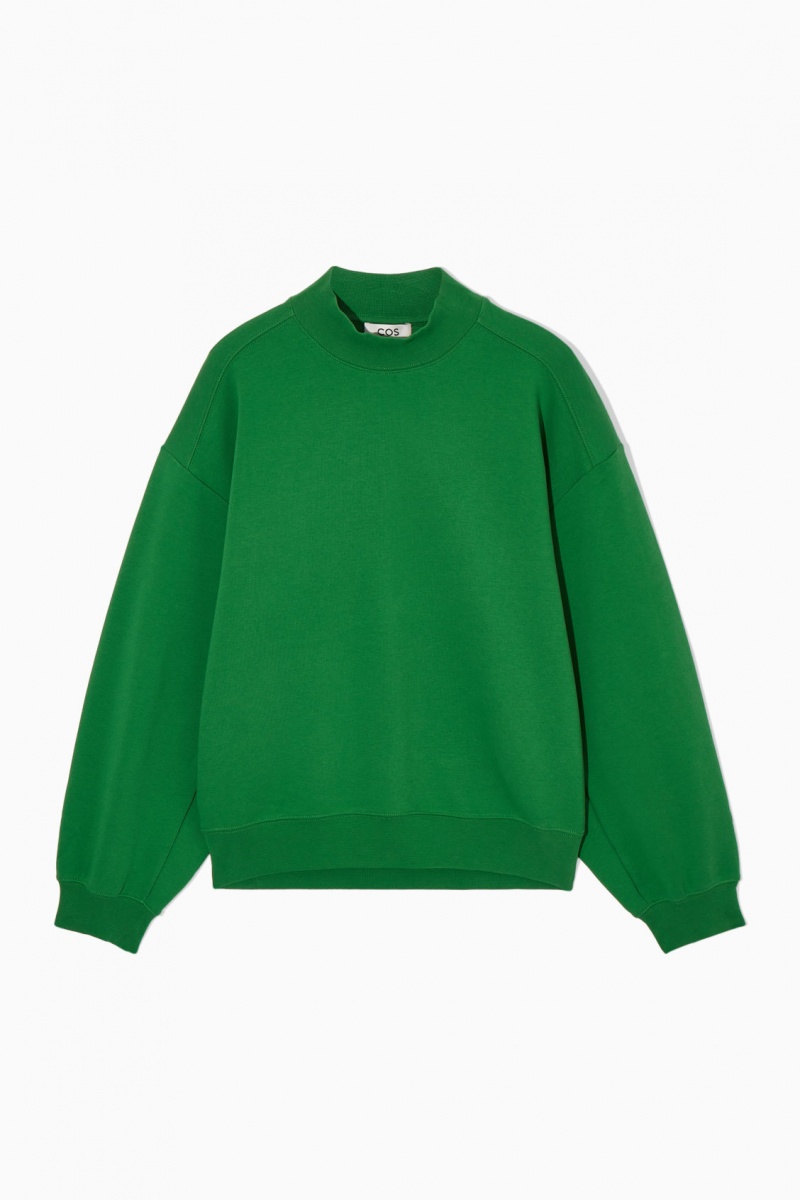 Sudadera COS Mock-Neck Mujer Verde España Rebajas 540LPKRAC