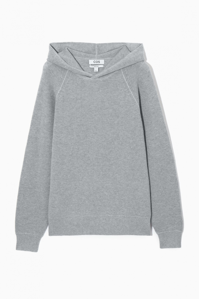 Sudadera con Capucha COS Waffle-Knit Cashmere-Blend Hombre Gris España Rebajas 970NPUQRL