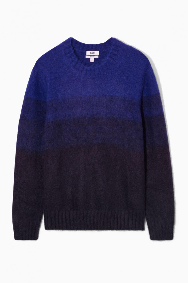 Suéteres COS Colour-Block Mohair-Blend Hombre Azules Claro Azul Marino España Rebajas 709SRFXKV