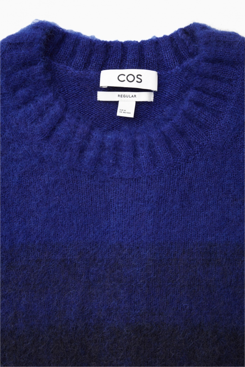 Suéteres COS Colour-Block Mohair-Blend Hombre Azules Claro Azul Marino España Rebajas 709SRFXKV