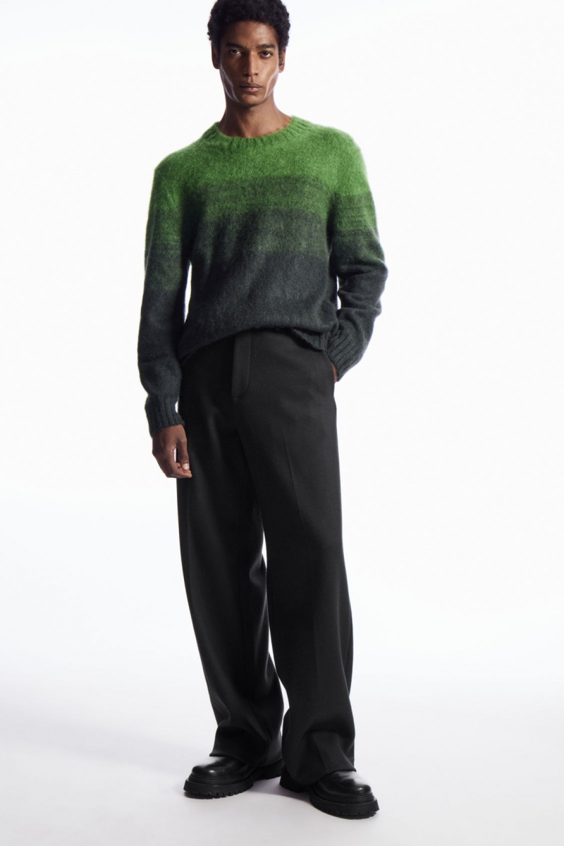 Suéteres COS Colour-Block Mohair-Blend Hombre Verde España Rebajas 253SYIXZN