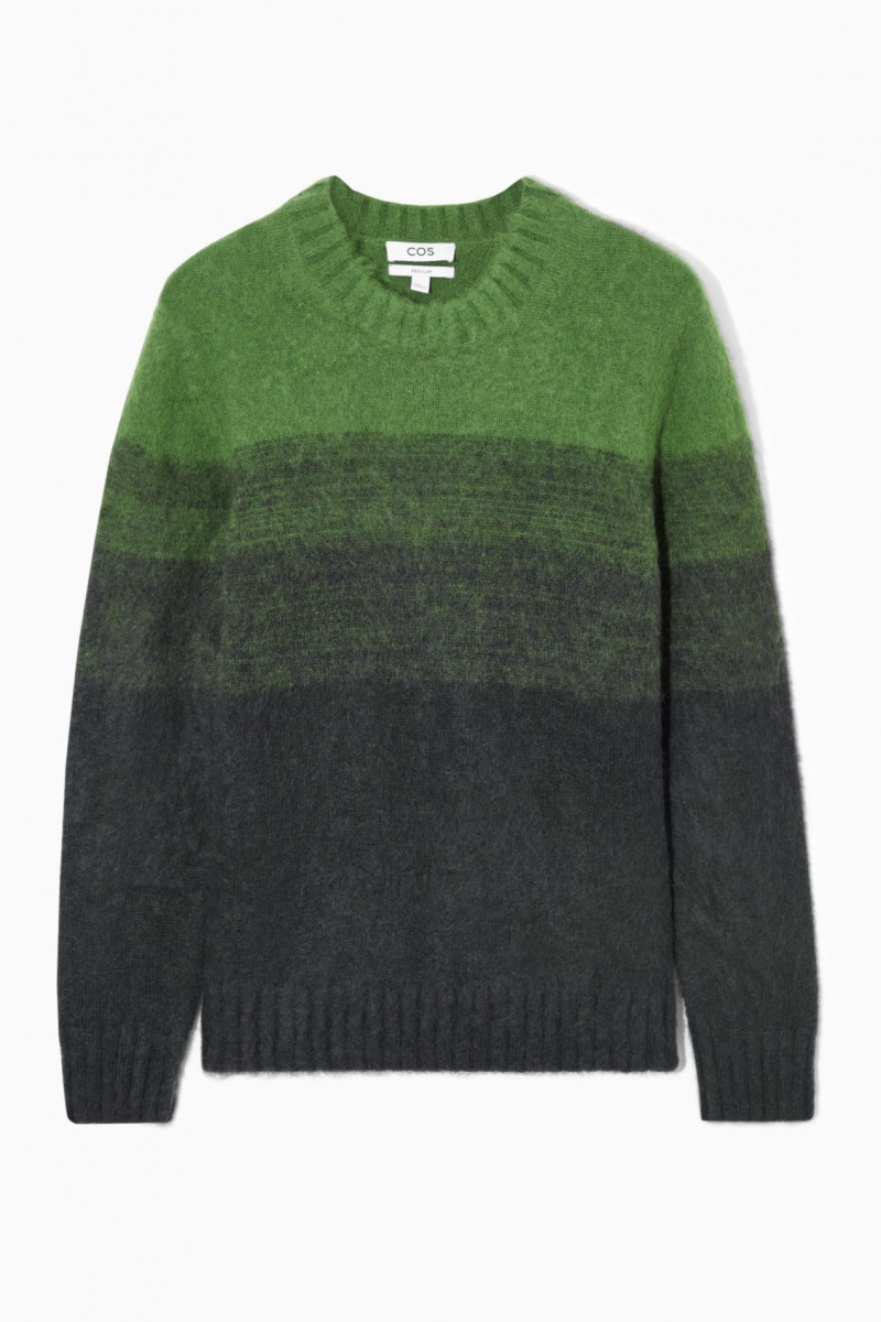 Suéteres COS Colour-Block Mohair-Blend Hombre Verde España Rebajas 253SYIXZN