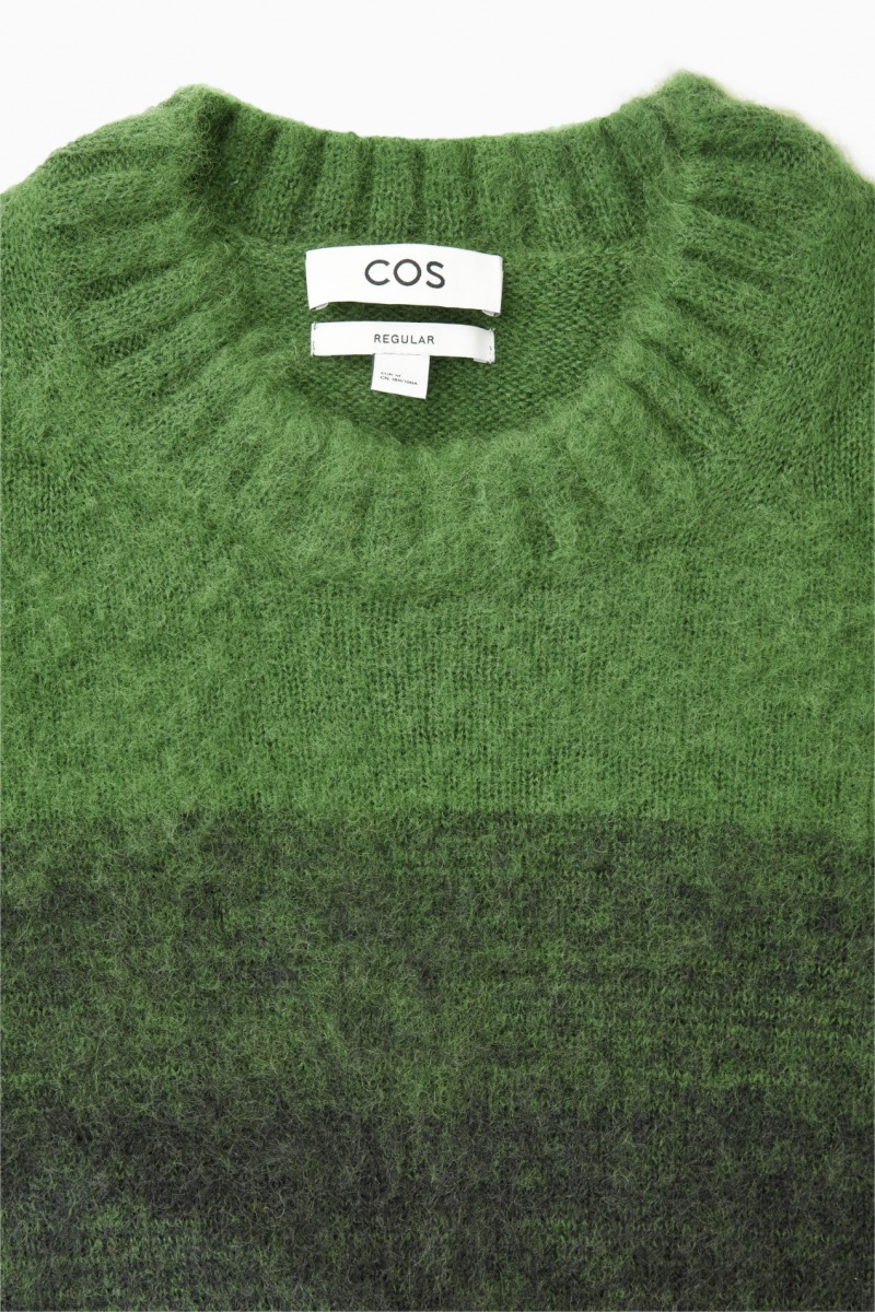 Suéteres COS Colour-Block Mohair-Blend Hombre Verde España Rebajas 253SYIXZN