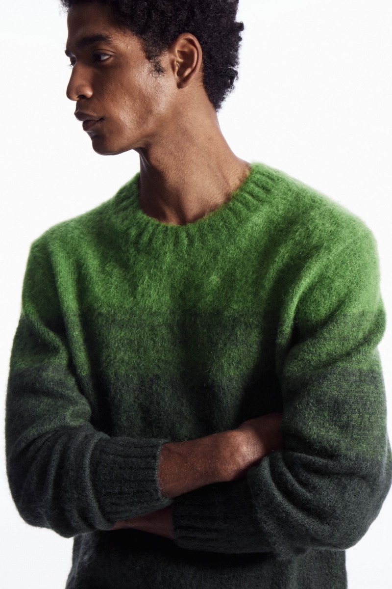 Suéteres COS Colour-Block Mohair-Blend Hombre Verde España Rebajas 253SYIXZN