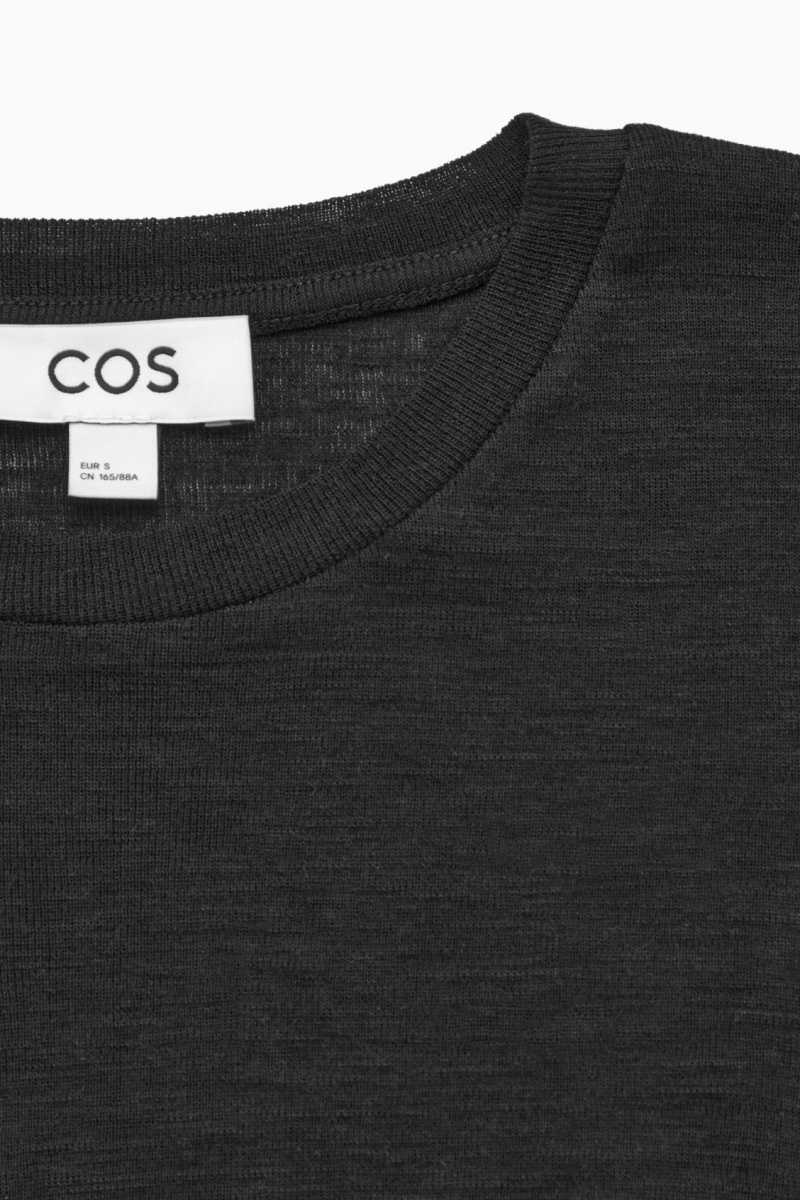 Suéteres COS Crew-Neck Merino Lana Top Mujer Negras España Rebajas 450MGYNKE