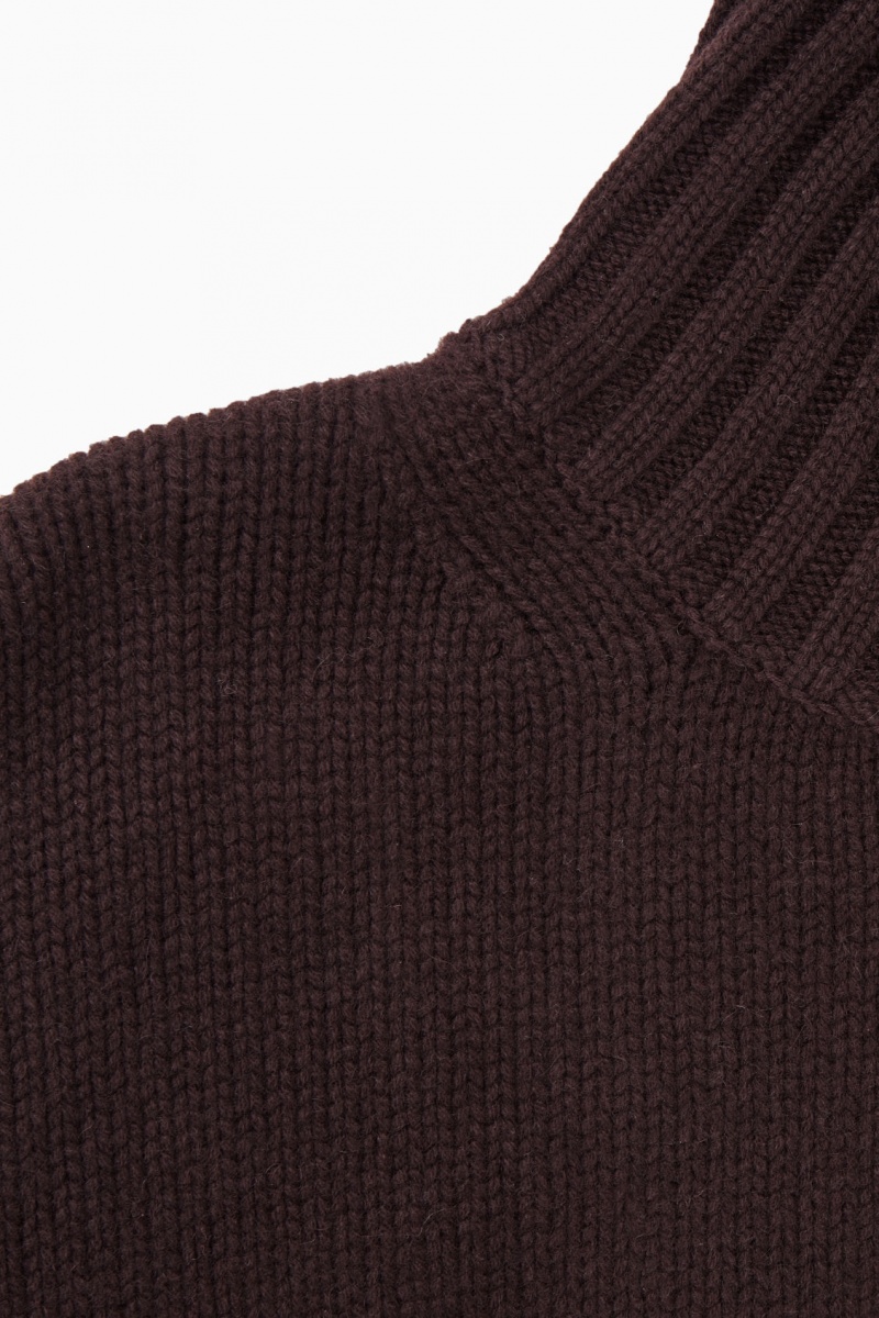 Suéteres COS Fornido Pure Cashmere Turtleneck Mujer Marrones Oscuro España Rebajas 704EWFOTR