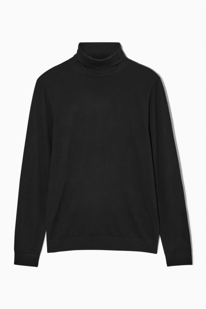 Suéteres COS Merino Lana Turtleneck Hombre Negras España Rebajas 854IGDYBF