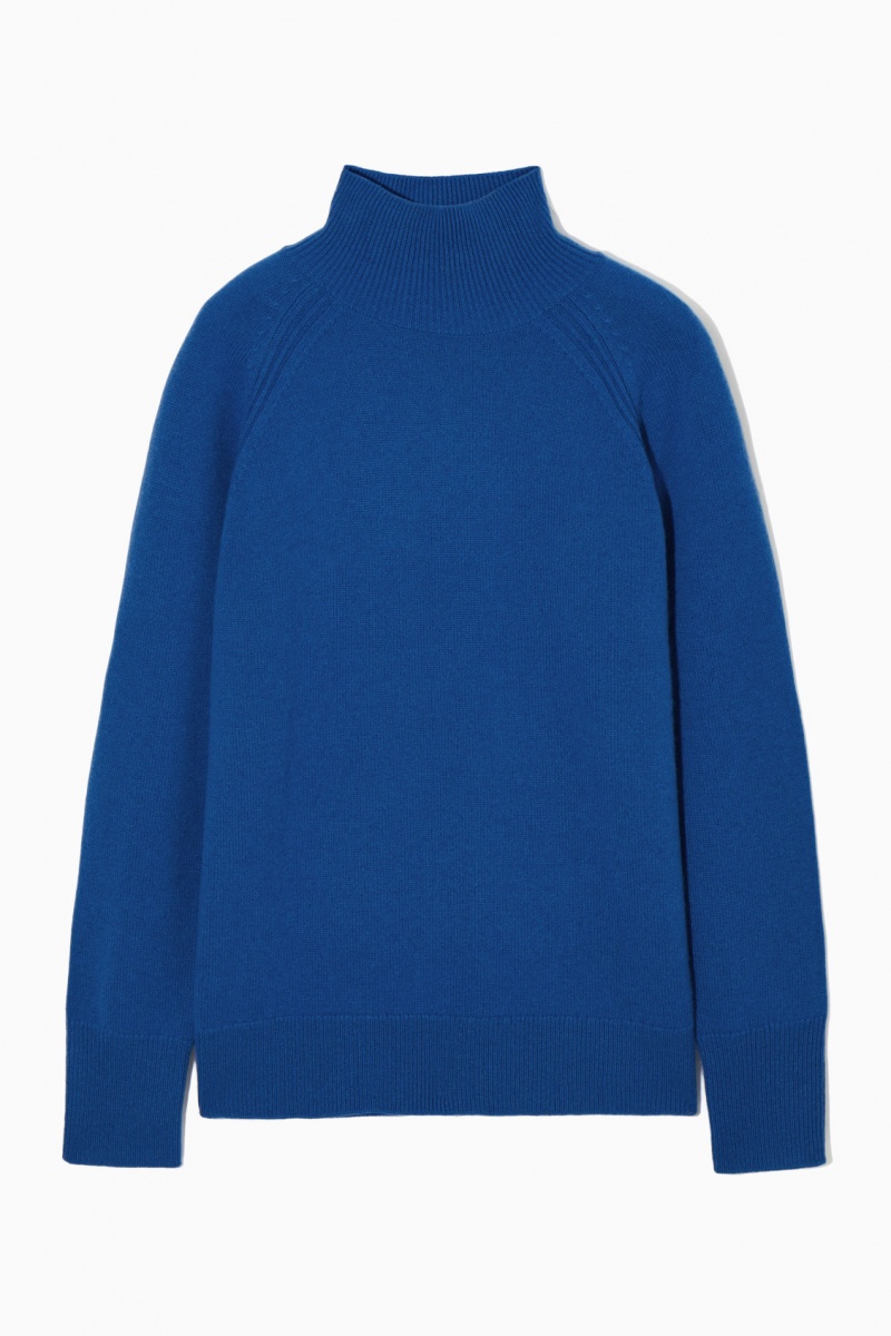 Suéteres COS Pure Cashmere Turtleneck Mujer Azules España Rebajas 359NTCRHY