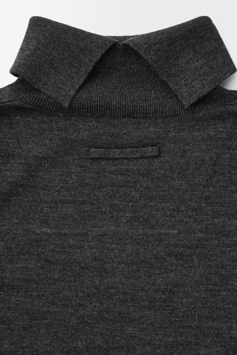 Suéteres COS The Lana Roll-Neck Mujer Gris Oscuro España Rebajas 820DWNESO