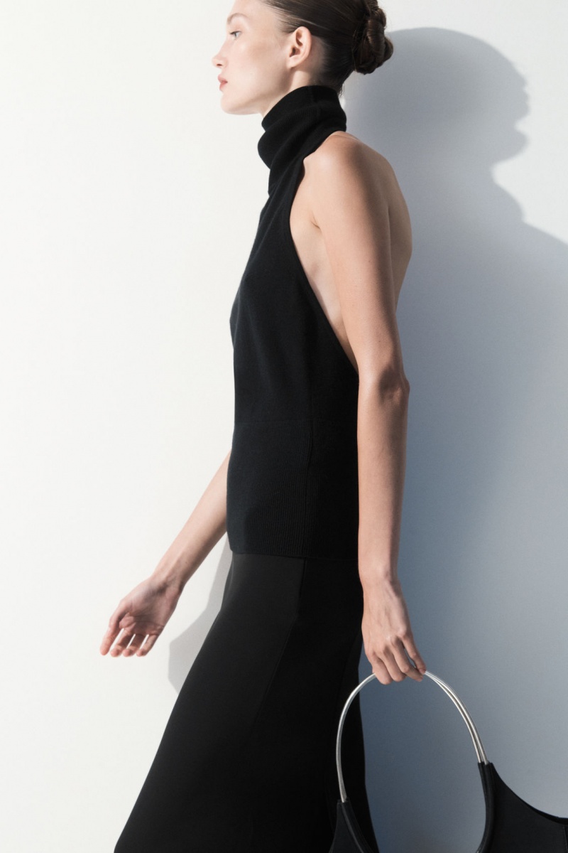 Tops COS The Backless Cashmere Mujer Negras España Rebajas 394UOKXQG