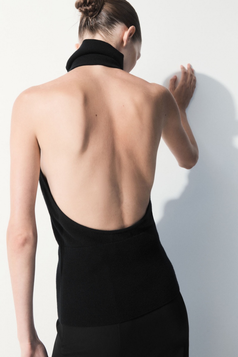 Tops COS The Backless Cashmere Mujer Negras España Rebajas 394UOKXQG