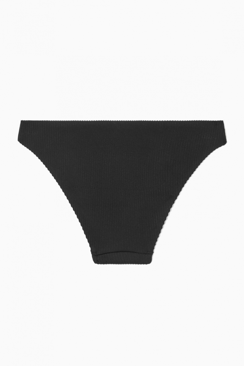 Trajes De Baño COS Classic Acanalado Bikini Briefs Mujer Negras España Rebajas 705HYSCJM