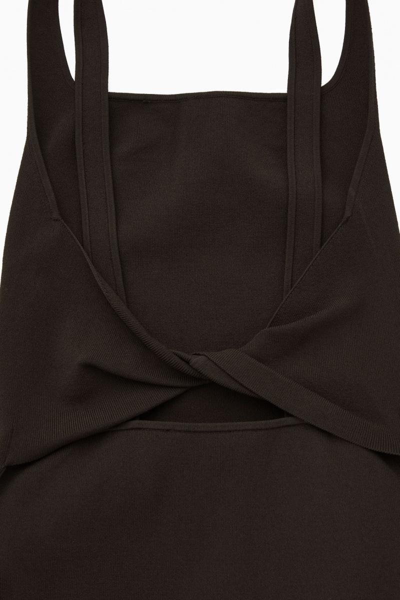 Vestido COS Backless Square-Neck De Punto Mujer Marrones Oscuro España Rebajas 327MZBIWE