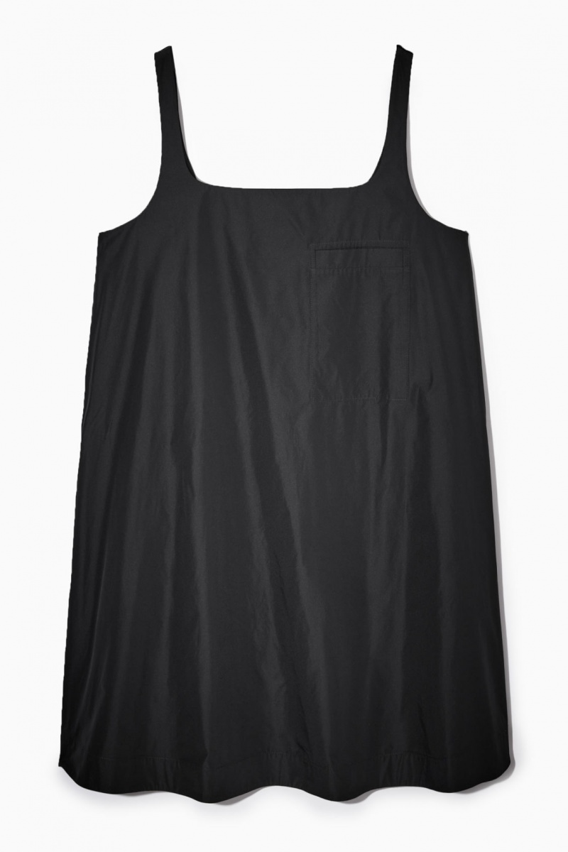 Vestido COS Contrast-Panel Mini Mujer Negras España Rebajas 460RAMZXB