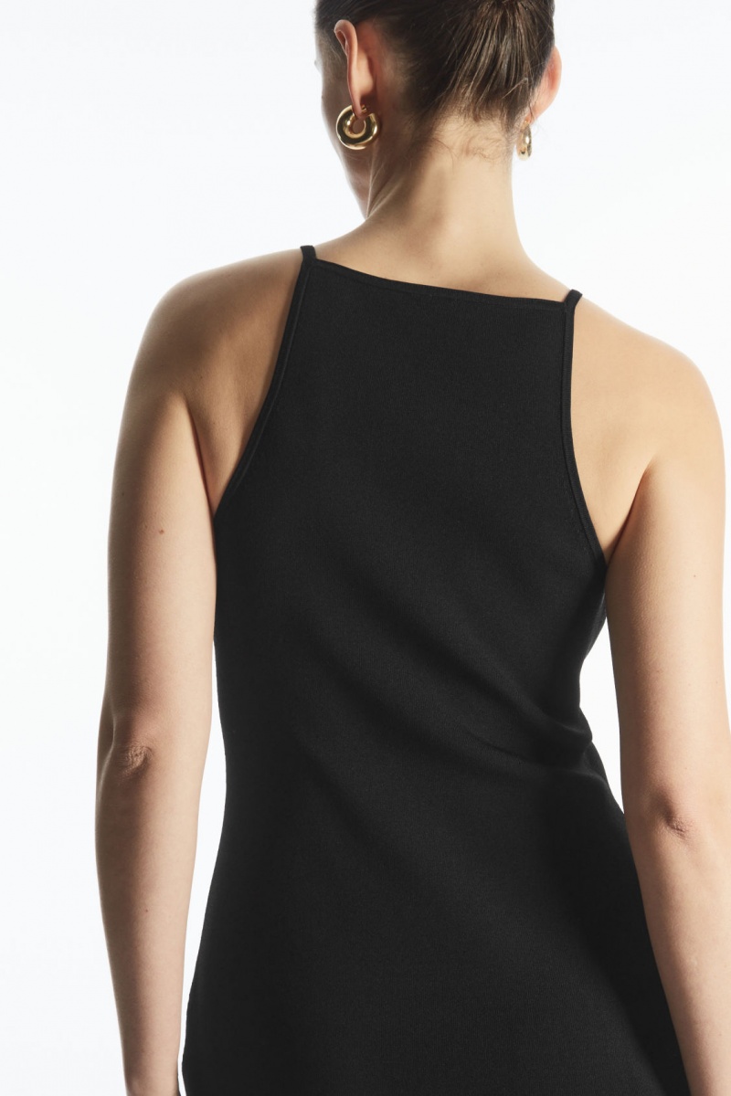 Vestido COS De Punto Bodycon Mini Mujer Negras España Rebajas 257ELKWJS