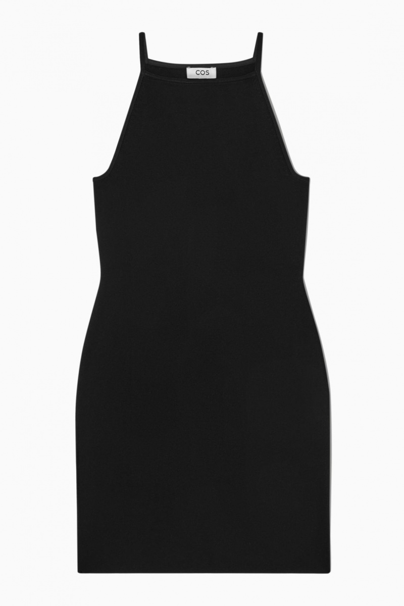 Vestido COS De Punto Bodycon Mini Mujer Negras España Rebajas 257ELKWJS