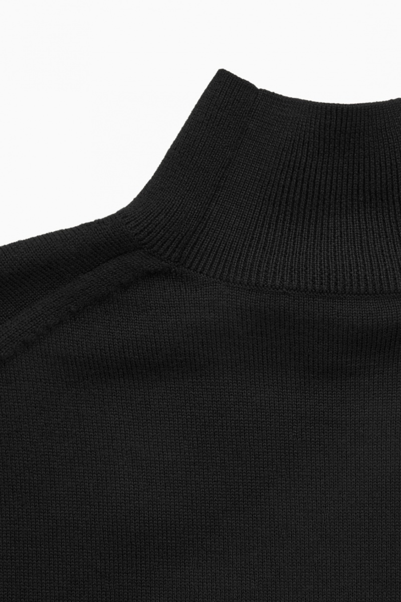 Vestido COS Ligeros Merino-Lana Turtleneck Mujer Negras España Rebajas 137ZPSGNX