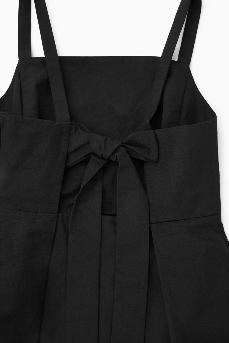 Vestido COS Open-Back Mini Pinafore Mujer Negras España Rebajas 304VYWMCX