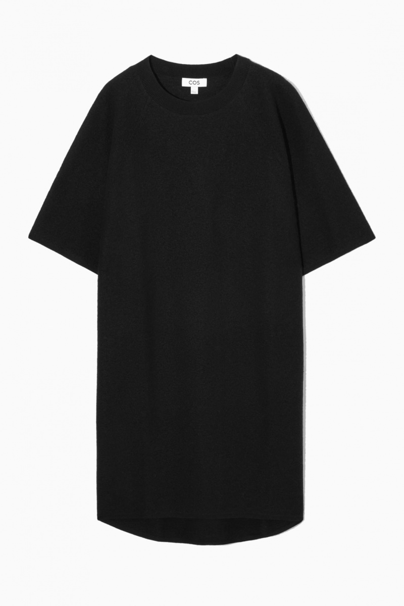 Vestido COS Oversized-Fit Lana T-Shirt Mujer Negras España Rebajas 186YHOCDZ